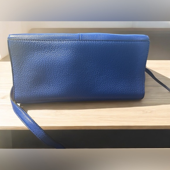 Kate Spade Royal Blue Leather Top Handle Satchel Bag with Crossbody Strap - Picture 5 of 5